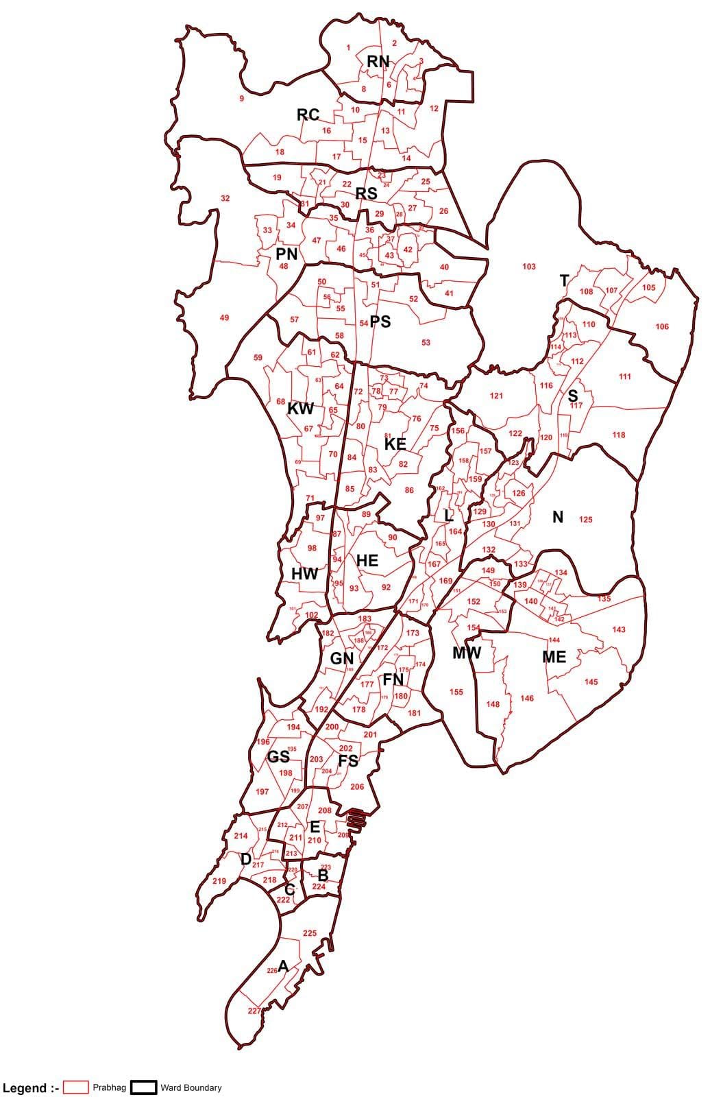 মুম্বাই মানচিত্র এলাকা ভিত্তিক