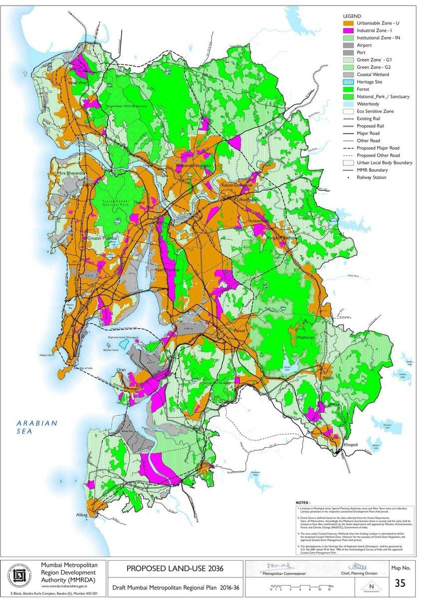 MMRDA আঞ্চলিক পরিকল্পনা, মানচিত্র