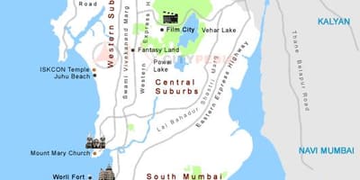 মুম্বাই দর্শন স্থান মানচিত্র