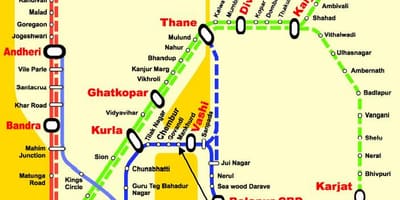 মুম্বাই সেন্ট্রাল লাইন স্টেশন মানচিত্র